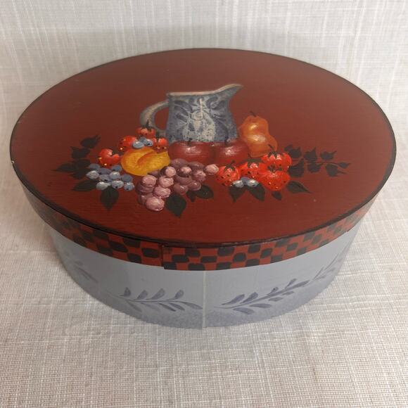 Set of 4 Handpainted Wood Bentwood Oval Nesting Pantry Boxes Pennsylvania - Picture 13 of 15